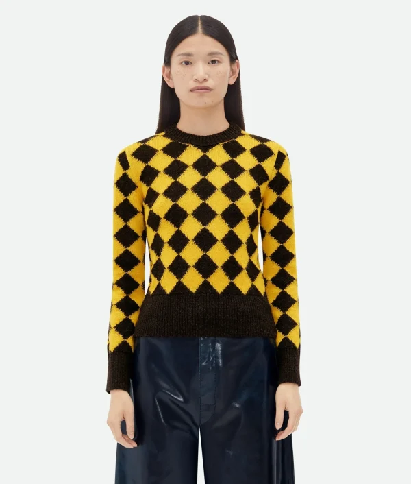 Bottega Veneta Argyle Intarsia Wool Jumper>Women Knitwear