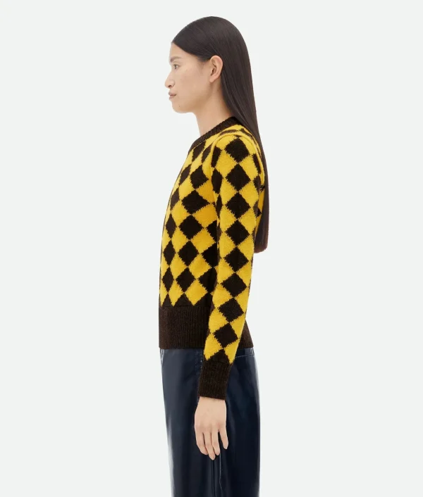 Bottega Veneta Argyle Intarsia Wool Jumper>Women Knitwear