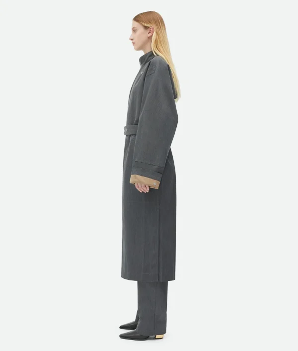 Bottega Veneta Bonded Wool And Cotton Parka>Women Coats