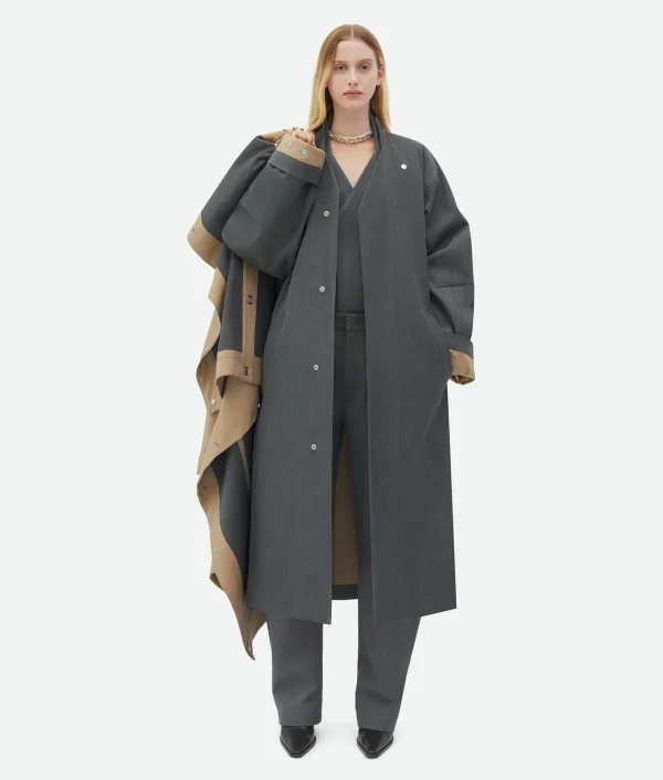 Bottega Veneta Bonded Wool And Cotton Parka>Women Coats