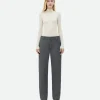 Bottega Veneta Bonded Wool And Cotton Tapered Pants>Women Trousers And Shorts