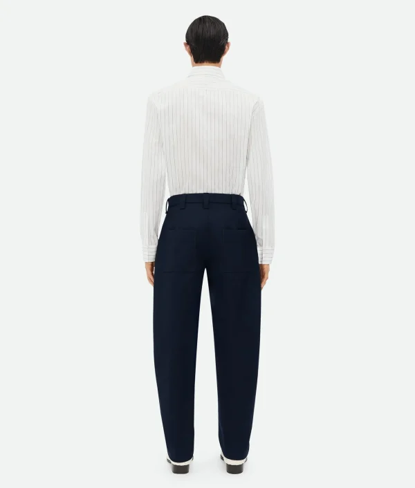 Bottega Veneta Bonded Wool And Cotton Tapered Pants> Trousers And Shorts