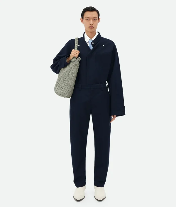 Bottega Veneta Bonded Wool And Cotton Tapered Pants> Trousers And Shorts