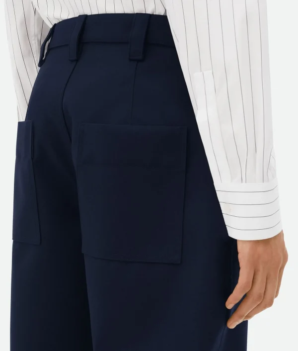 Bottega Veneta Bonded Wool And Cotton Tapered Pants> Trousers And Shorts