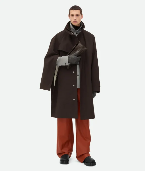 Bottega Veneta Bonded Wool Cotton Cape Coat> Coats