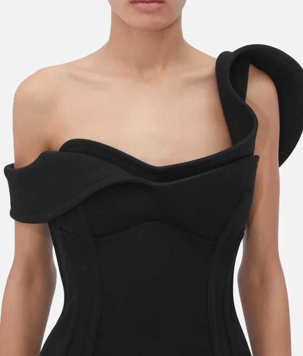 Bottega Veneta Bonded Wool Tricotine Bustier Dress>Women Dresses
