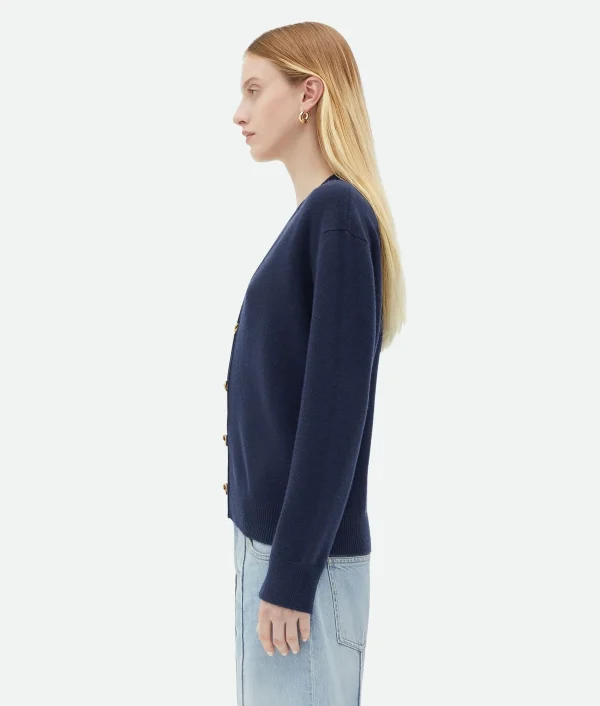 Bottega Veneta Cashmere Cardigan With Knot Buttons>Women Knitwear