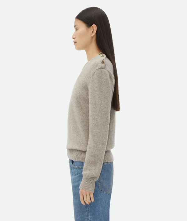 Bottega Veneta Cashmere Sweater With Knot Buttons>Women Knitwear
