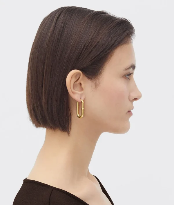 Bottega Veneta Chain Hoop Earrings>Women Earrings