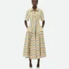 Bottega Veneta Checked Cotton Dress>Women Dresses