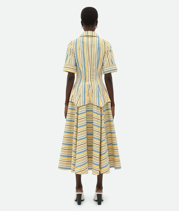 Bottega Veneta Checked Cotton Dress>Women Dresses