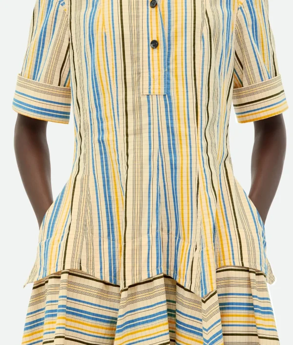 Bottega Veneta Checked Cotton Dress>Women Dresses