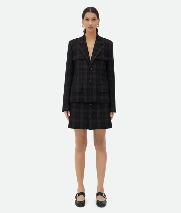 Bottega Veneta Checked Cotton Mouline Jacket>Women Jackets