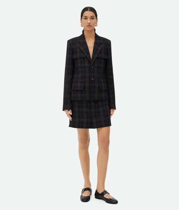 Bottega Veneta Checked Cotton Mouline Jacket>Women Jackets