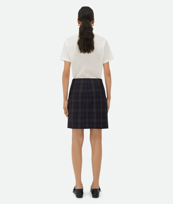 Bottega Veneta Checked Cotton Mouline Skirt>Women Skirts