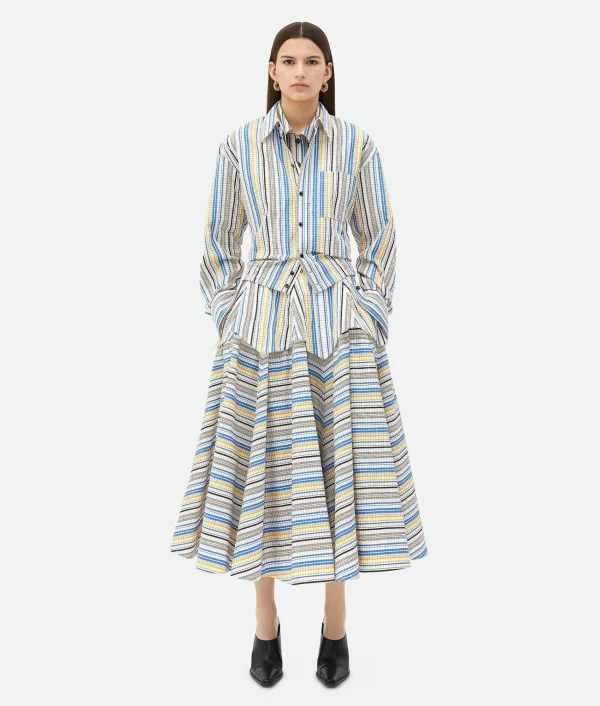 Bottega Veneta Checked Cotton Shirt>Women Shirts