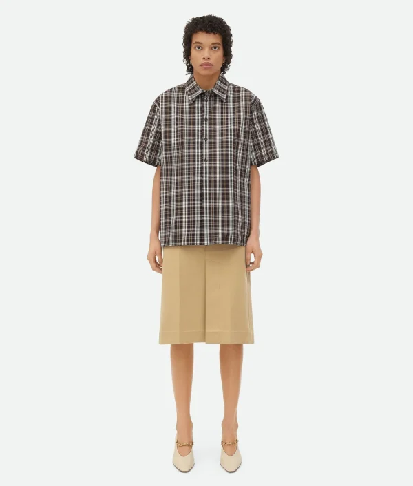 Bottega Veneta Checked Cotton Shirt>Women Shirts