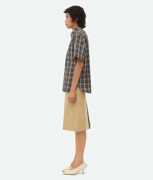 Bottega Veneta Checked Cotton Shirt>Women Shirts