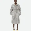 Bottega Veneta Checked Cotton Trench Coat>Women Coats
