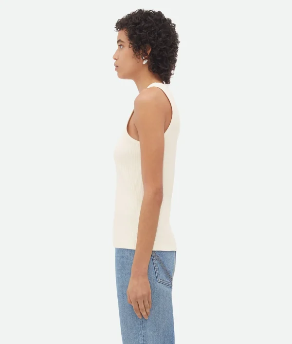 Bottega Veneta Compact Cotton Rib Jersey Tank Top>Women Tops And T-Shirts