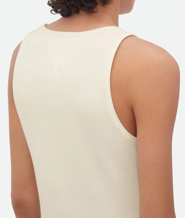 Bottega Veneta Compact Cotton Rib Jersey Tank Top>Women Tops And T-Shirts