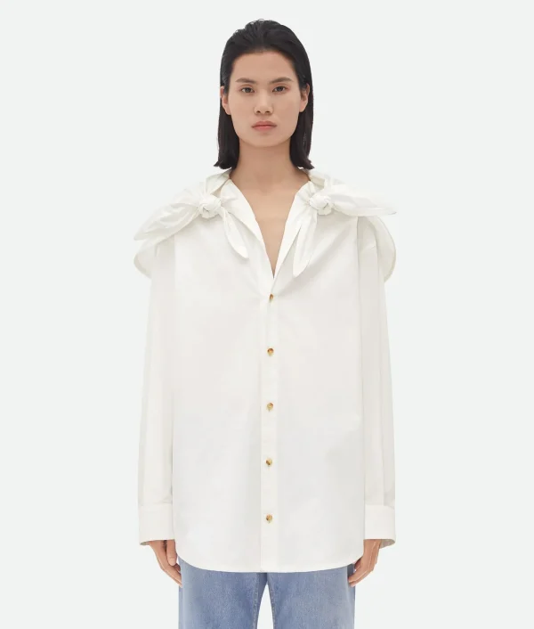 Bottega Veneta Compact Cotton Shirt With Knots>Women Shirts
