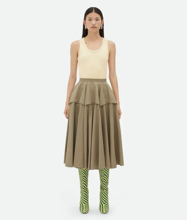 Bottega Veneta Compact Cotton Skirt>Women Skirts