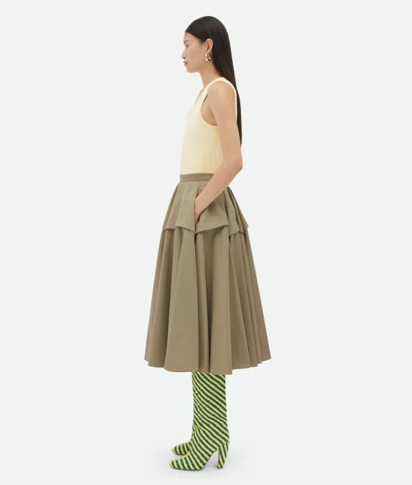 Bottega Veneta Compact Cotton Skirt>Women Skirts