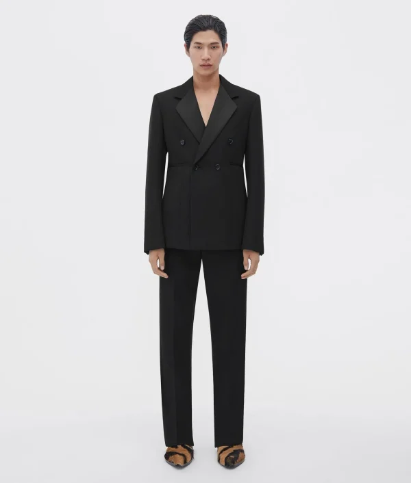 Bottega Veneta Compact Wool And Satin Jacket> Jackets