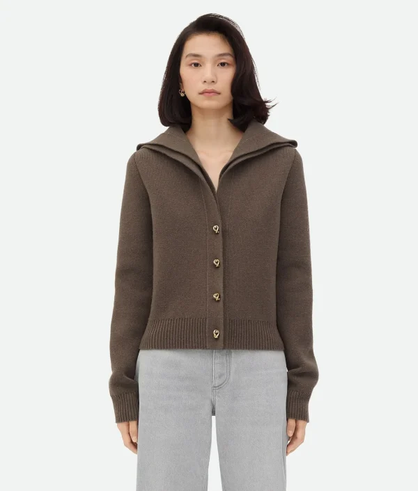 Bottega Veneta Compact Wool Cardigan>Women Knitwear