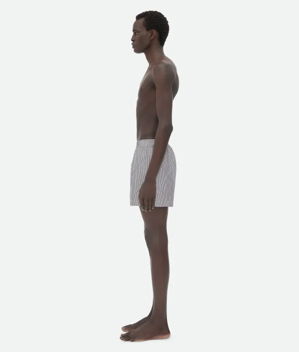 Bottega Veneta Cotton And Nylon Intreccio Swim Shorts> Swimwear