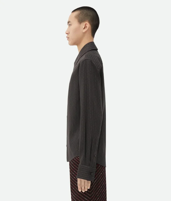 Bottega Veneta Cotton And Silk Stripe Shirt> Shirts