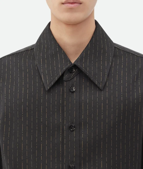 Bottega Veneta Cotton And Silk Stripe Shirt> Shirts