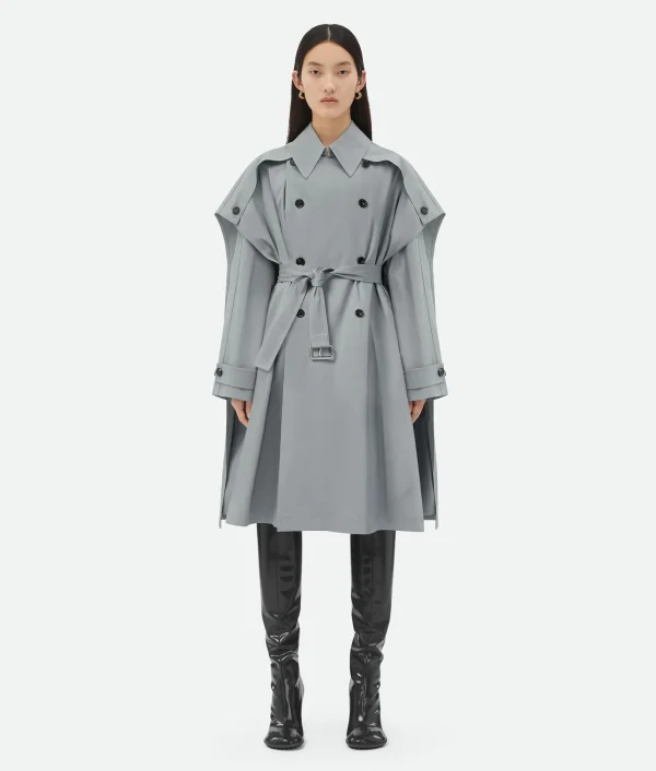Bottega Veneta Cotton Cape Trench>Women Coats