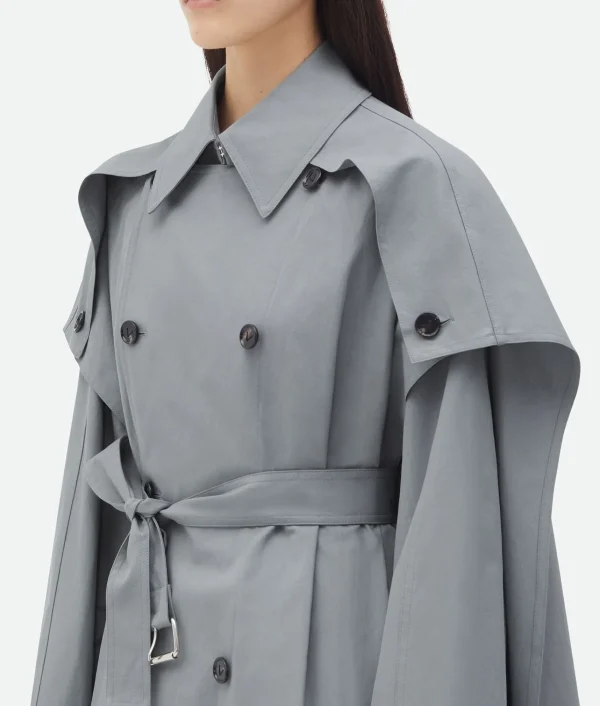 Bottega Veneta Cotton Cape Trench>Women Coats