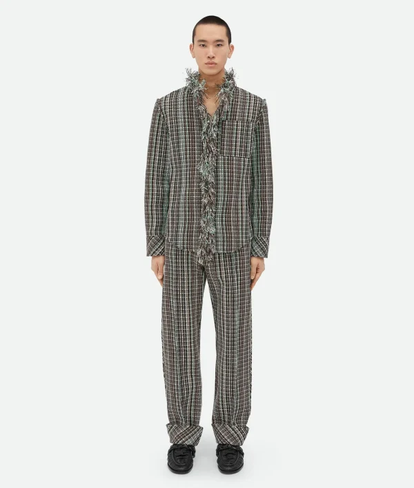 Bottega Veneta Cotton Check Jacket With Fringes> Jackets