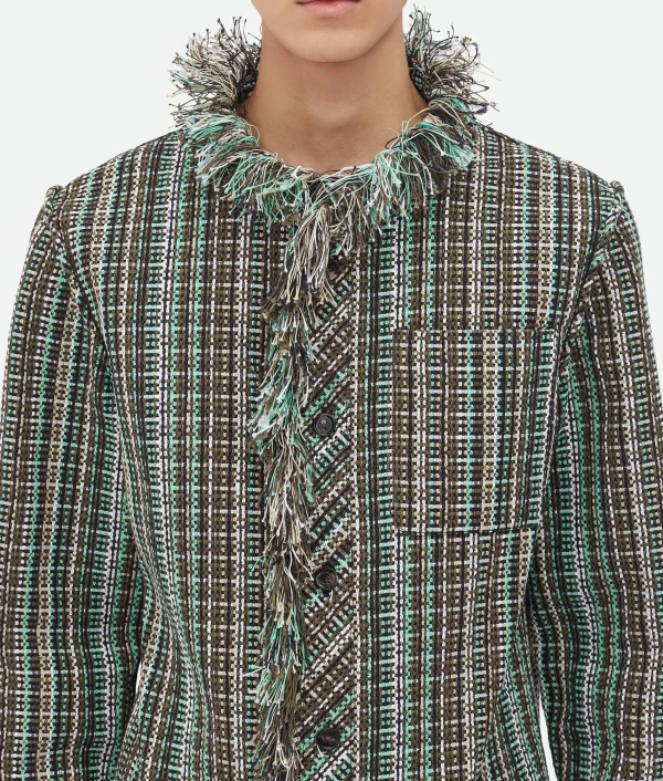 Bottega Veneta Cotton Check Jacket With Fringes> Jackets
