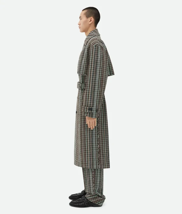 Bottega Veneta Cotton Check Trench Coat> Coats