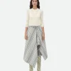 Bottega Veneta Cotton Check Wrapped Skirt>Women Skirts