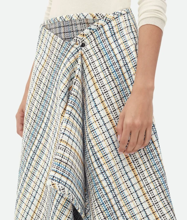 Bottega Veneta Cotton Check Wrapped Skirt>Women Skirts