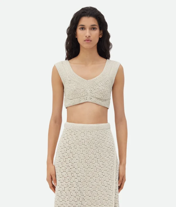Bottega Veneta Cotton Crochet Bra>Women Tops And T-Shirts