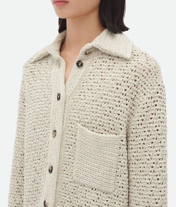 Bottega Veneta Cotton Crochet Shirt>Women Shirts | Knitwear