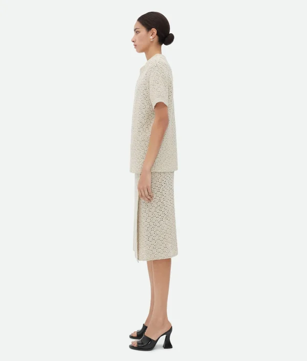 Bottega Veneta Cotton Crochet T-Shirt>Women Tops And T-Shirts | Knitwear