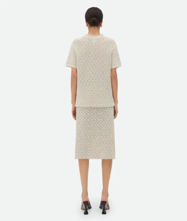 Bottega Veneta Cotton Crochet T-Shirt>Women Tops And T-Shirts | Knitwear