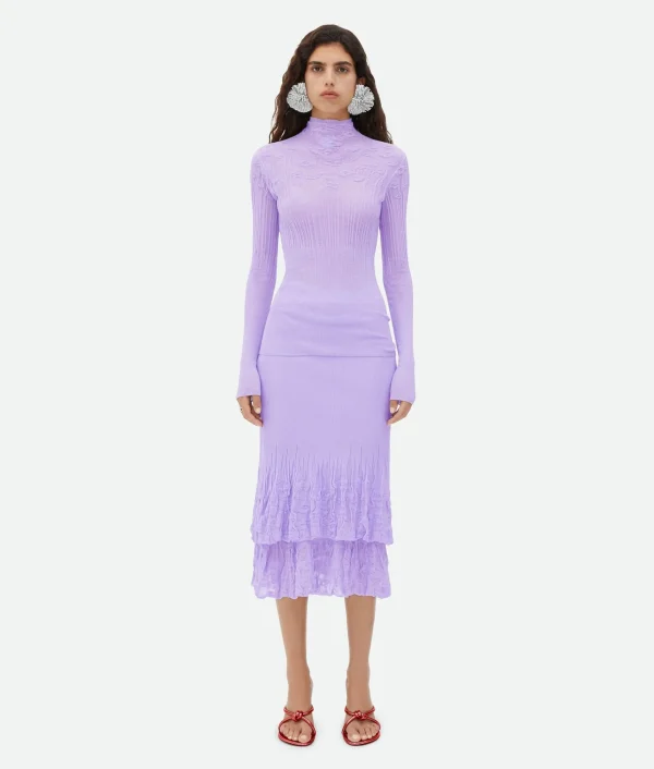 Bottega Veneta Cotton Flowers High Neck Jumper>Women Knitwear