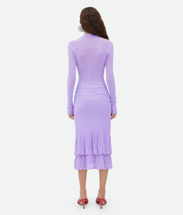 Bottega Veneta Cotton Flowers High Neck Jumper>Women Knitwear