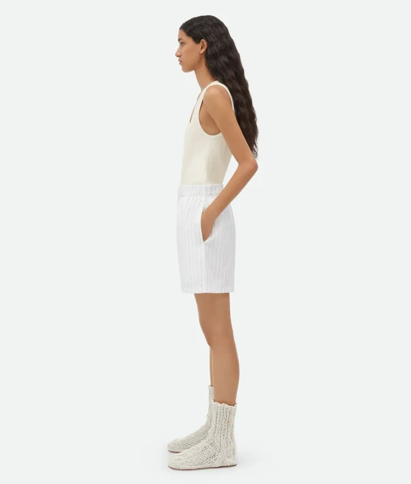 Bottega Veneta Cotton Pinstripe Shorts>Women Trousers And Shorts