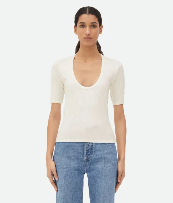 Bottega Veneta Cotton Rib Jersey Top>Women Tops And T-Shirts