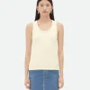 Bottega Veneta Cotton Rib Tank Top With Label>Women Tops And T-Shirts