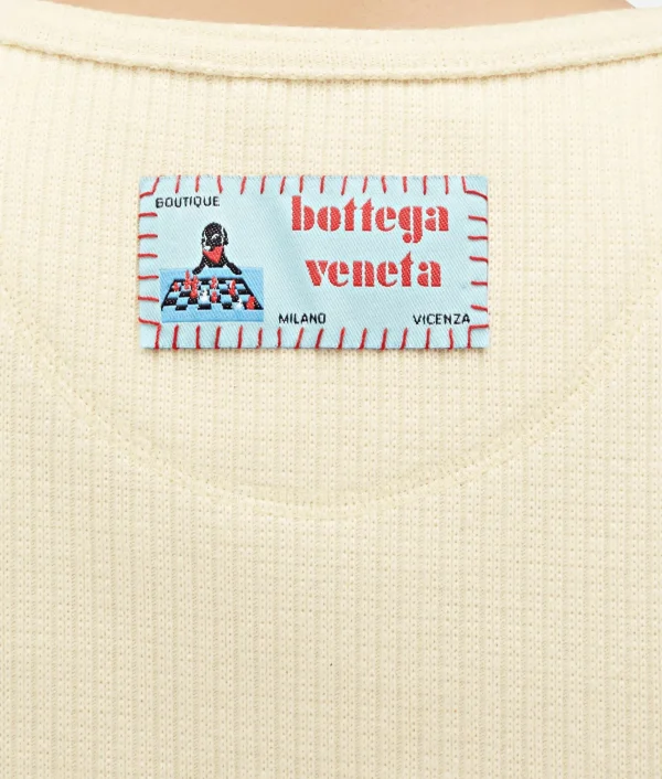 Bottega Veneta Cotton Rib Tank Top With Label>Women Tops And T-Shirts